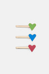 Gorman - Gem Heart Hair Pin S/3 - multi