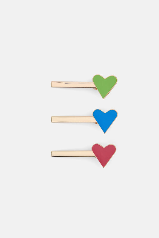Gorman - Gem Heart Hair Pin S/3 - multi