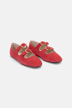 Gorman - Double Buckle Flat - red