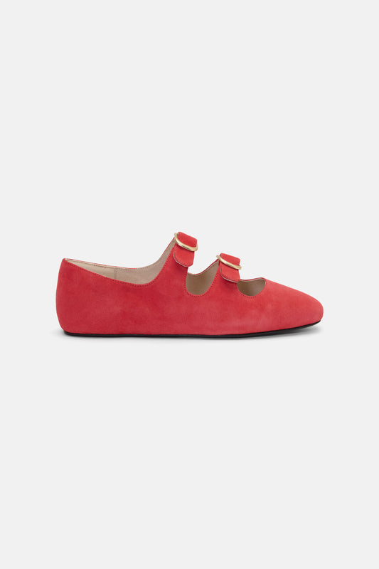 Gorman - Double Buckle Flat - red