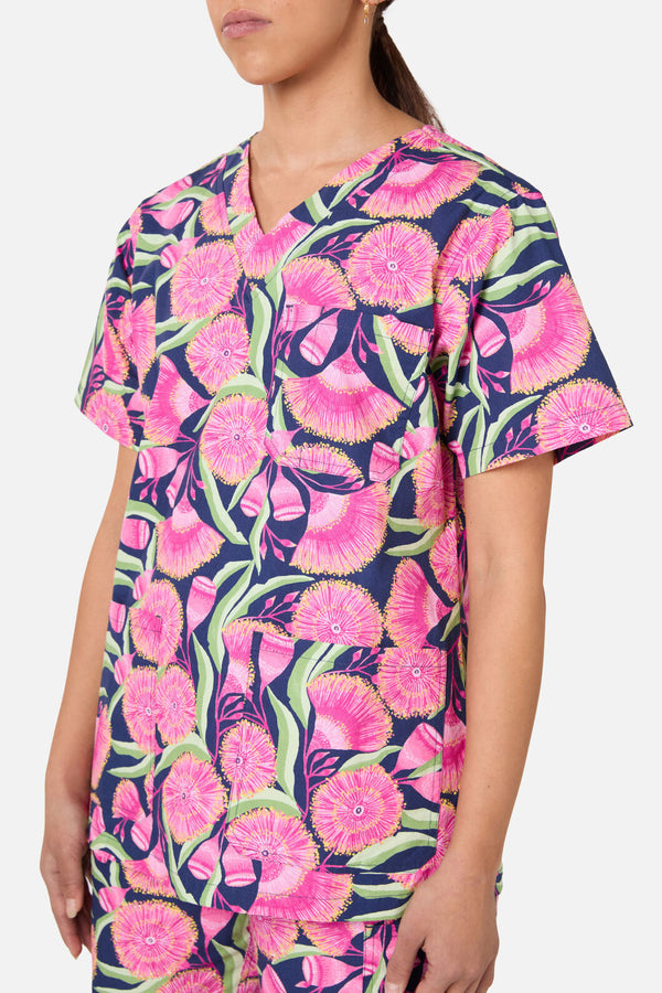 Gorman - Gum Blossoms Scrub Set - navy