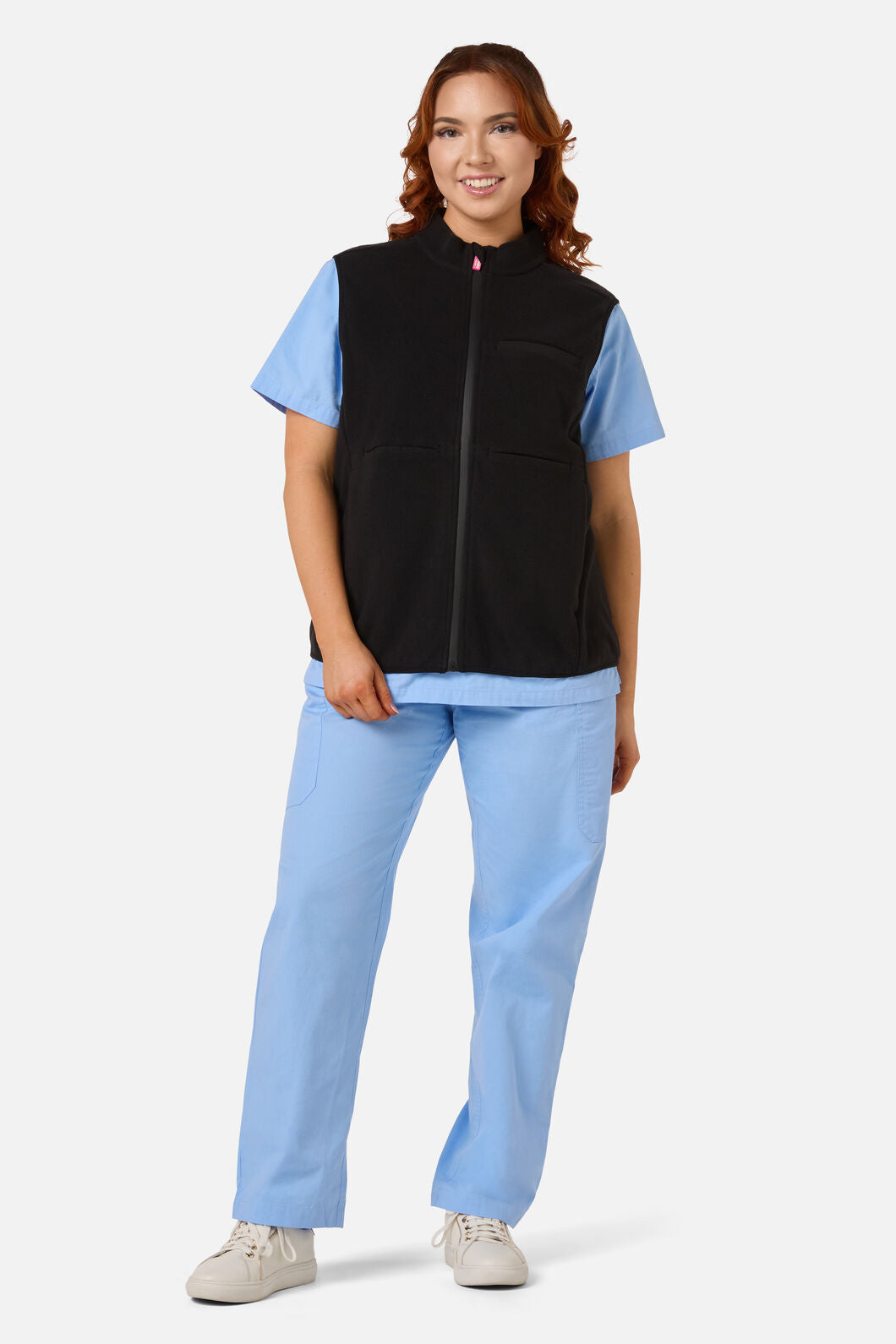 Gorman - Black Polar Fleece Scrub Vest - black