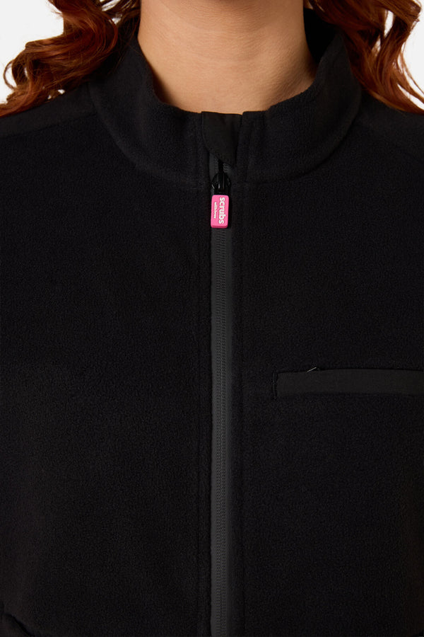 Gorman - Black Polar Fleece Scrub Vest - black