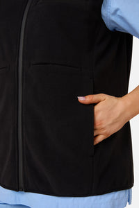 Gorman - Black Polar Fleece Scrub Vest - black