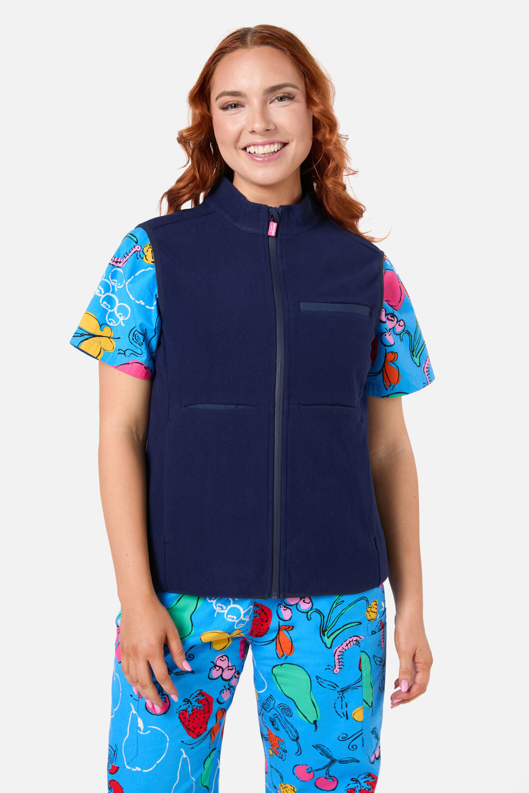 Gorman - Scrubs Navy Polar Fleece Vest - navy