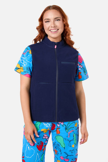 Gorman - Scrubs Navy Polar Fleece Vest - navy