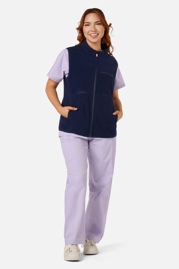 Gorman - Navy Polar Fleece Scrub Vest - navy