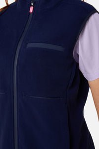 Gorman - Navy Polar Fleece Scrub Vest - navy