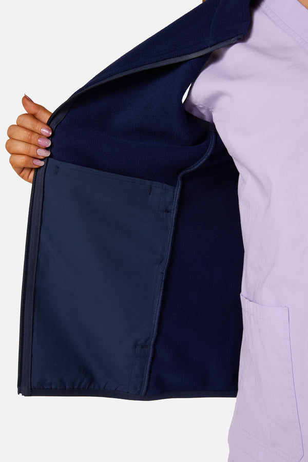 Gorman - Navy Polar Fleece Scrub Vest - navy