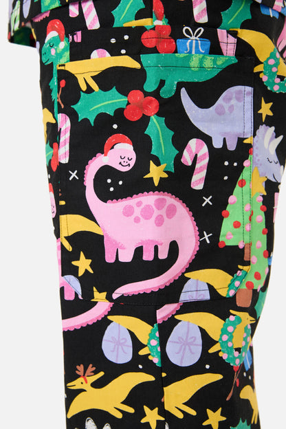 Gorman - CHRISTMAS DINO'S SCRUB SET - black