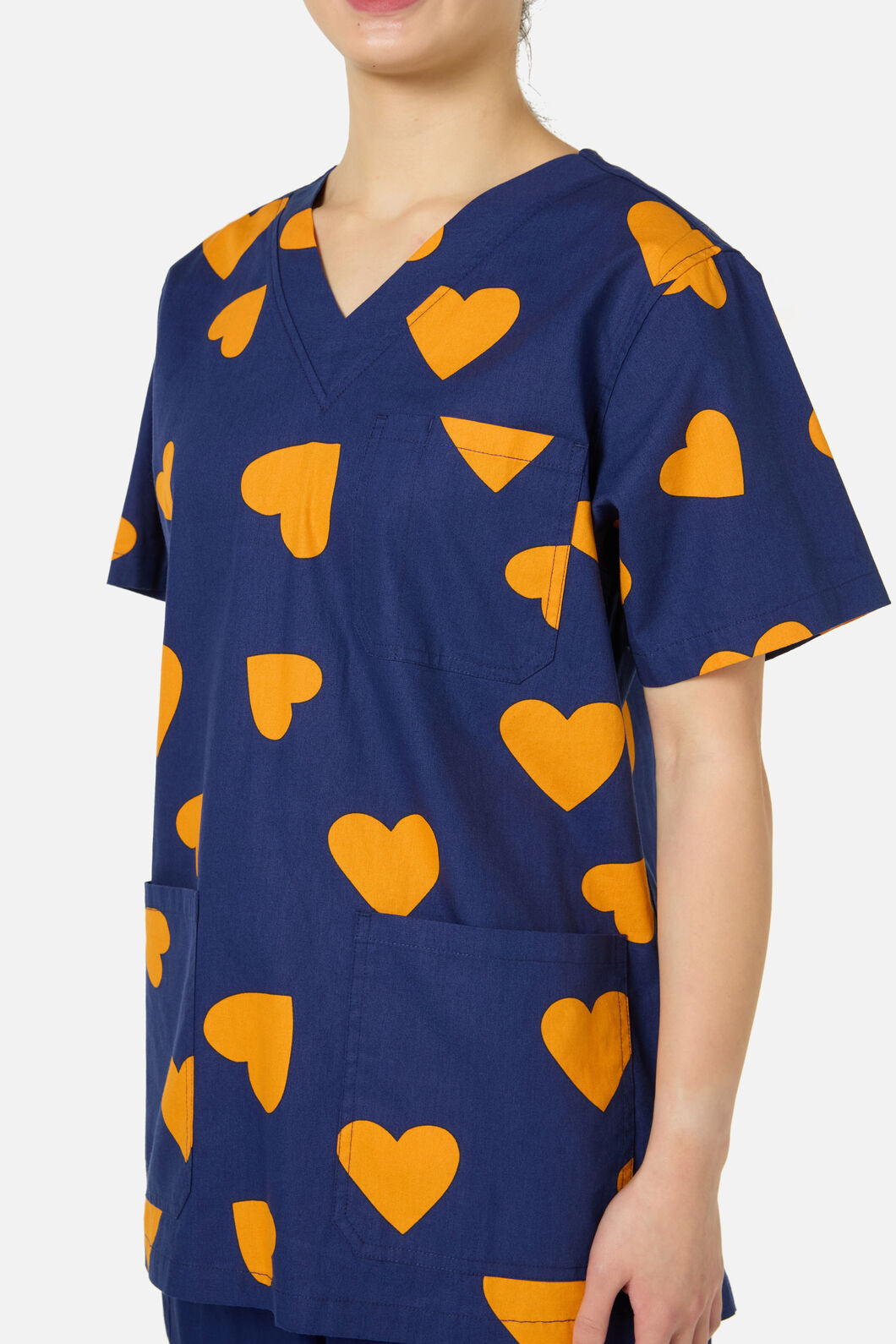 Gorman - Orange Hearts Top & Pant Scrub Set - navy