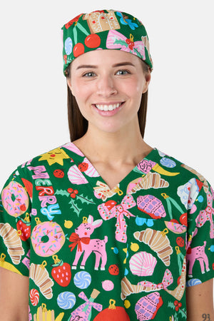 Gorman - Merry & Bright Scrub Hat - green