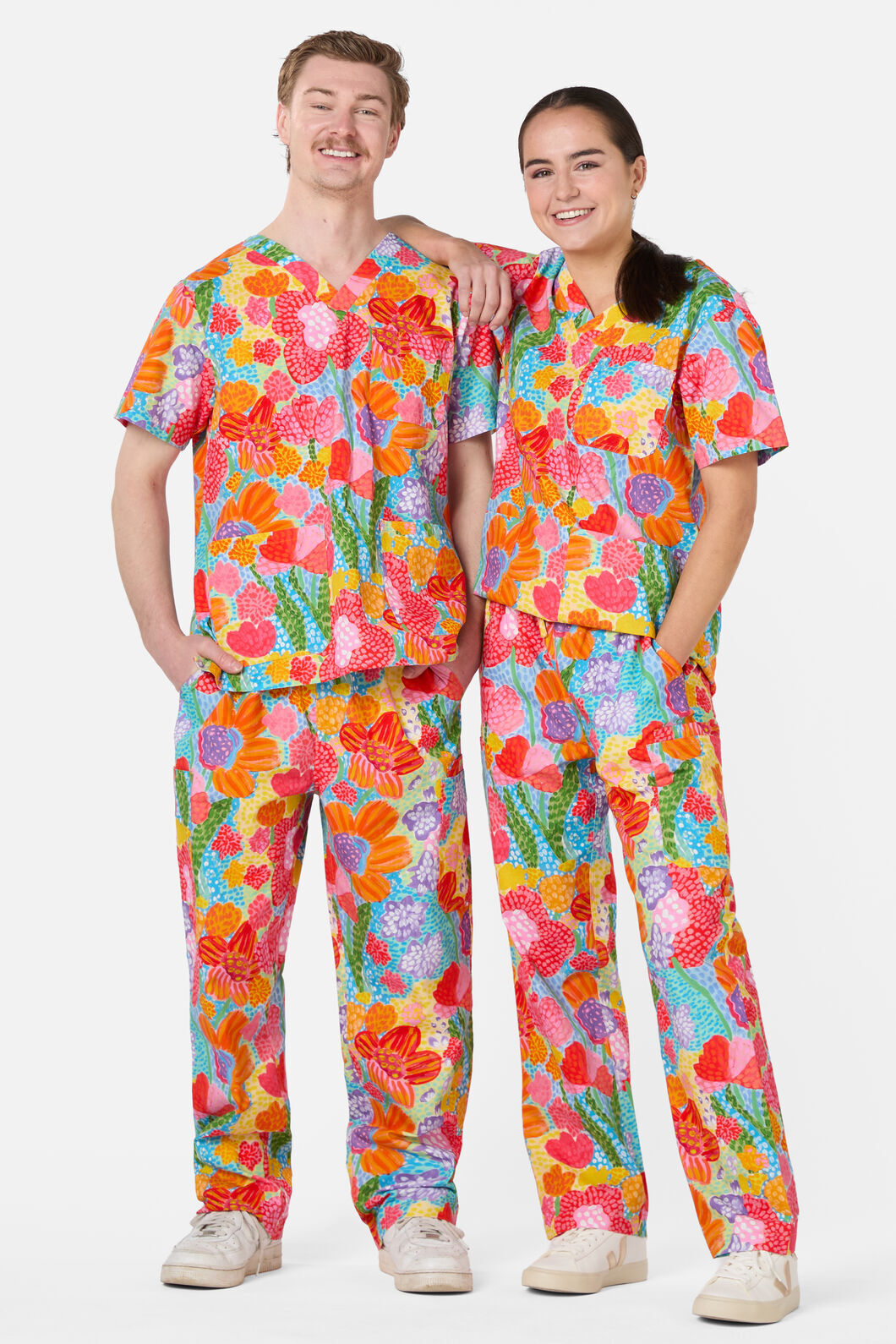 Gorman - Spotted Flower Scrub Set - multi