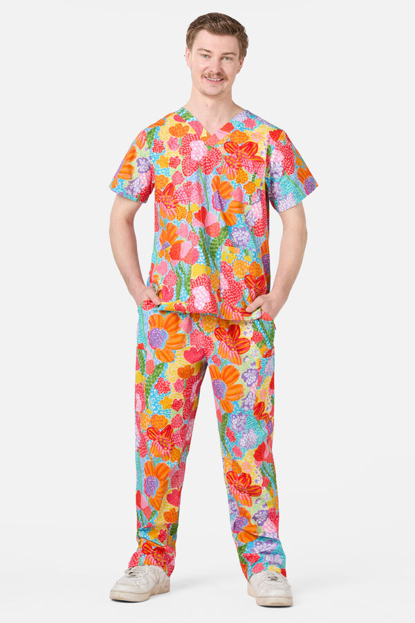 Gorman - Spotted Flower Scrub Set - multi