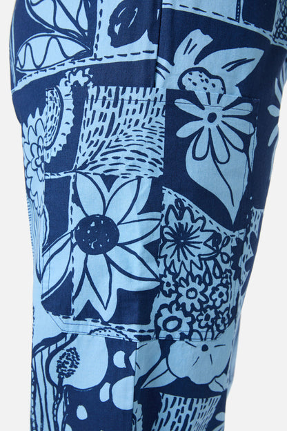 Gorman - Flower Collage Scrub Set - navy