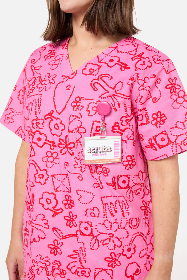 Gorman - Love Letter Scrub Set - pink