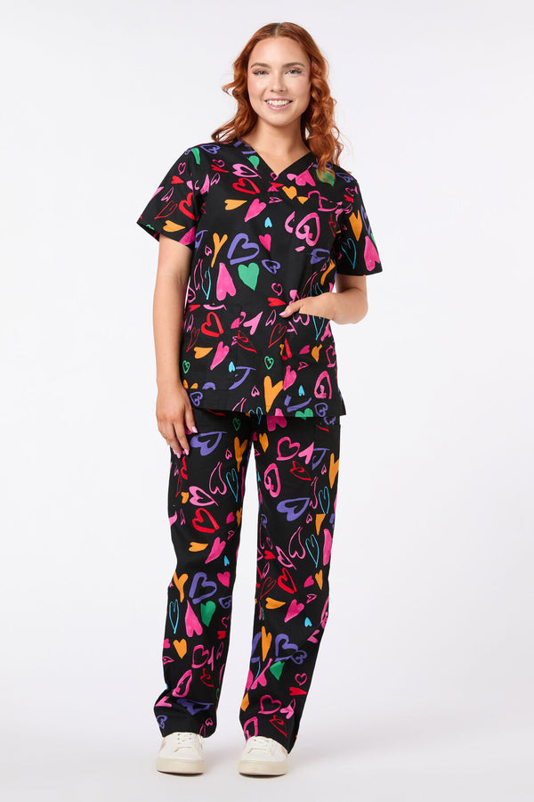 Gorman - Heartfull Scrub Set - black