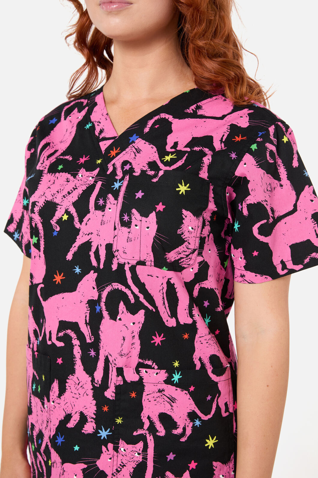 Gorman - Feline Friends Scrub Set - pink