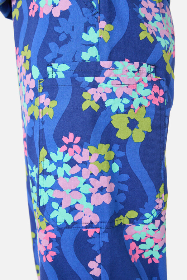 Gorman - Blue Blooms Scrub Set - blue