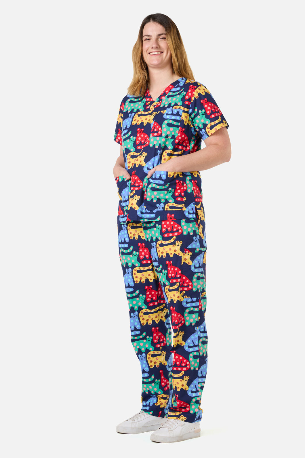 Gorman - Cheetah Scrub Set - navy