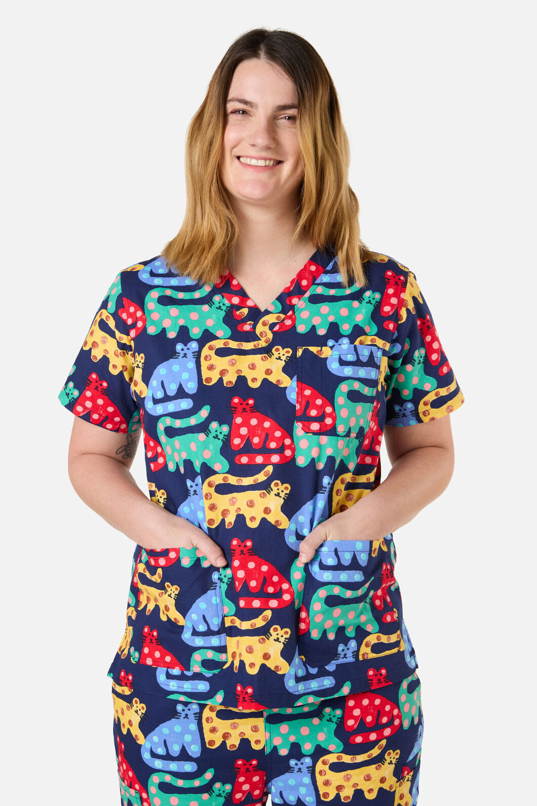 Gorman - Cheetah Scrub Set - navy