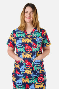 Gorman - Cheetah Scrub Set - navy