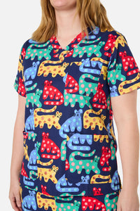 Gorman - Cheetah Scrub Set - navy