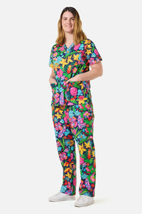 Gorman - Cottage Floral Scrub Set - navy