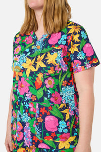Gorman - Cottage Floral Scrub Set - navy