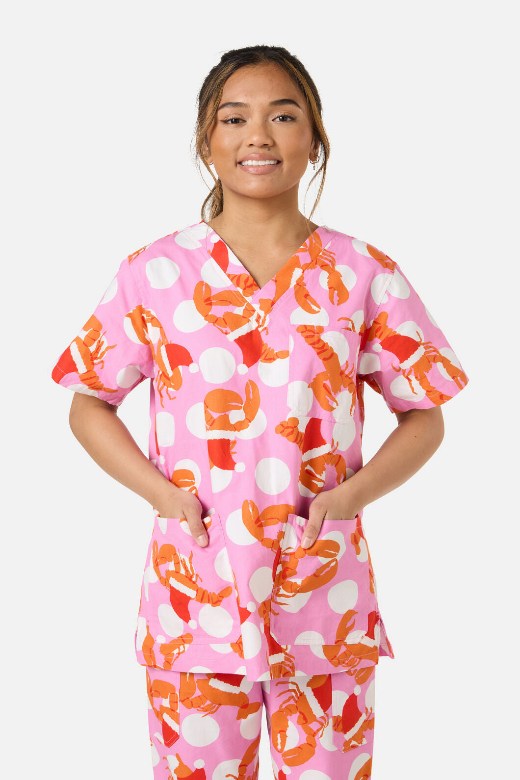 Gorman - CHRISTMAS LOBSTER SCRUB SET - pink