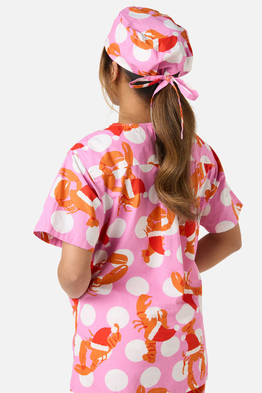 Gorman - CHRISTMAS LOBSTER SCRUB HAT - pink