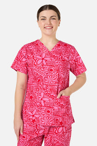 Gorman - Pink Daisy Mae Scrub Set - pink