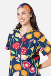 Gorman - Sunshine Flowers Scrub Headband - navy