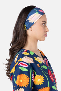 Gorman - Sunshine Flowers Scrub Headband - navy