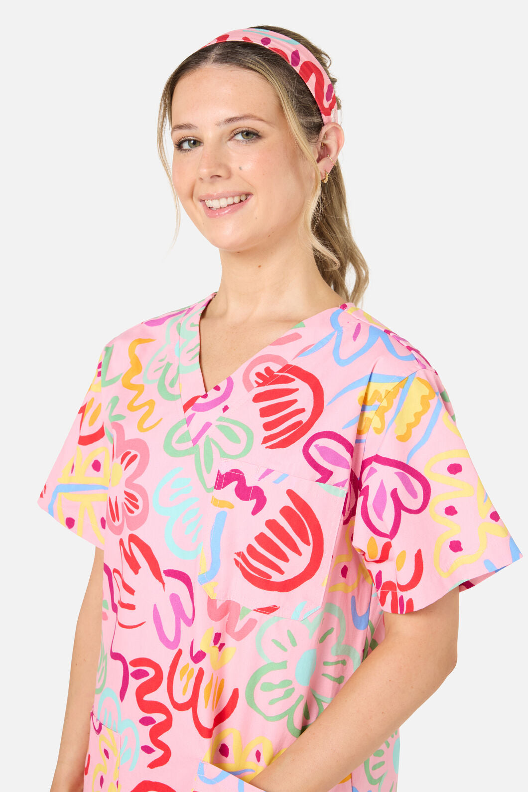 Gorman - Holiday Scrub Headband - pink