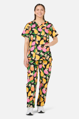 Gorman - Lemons scrub set - black