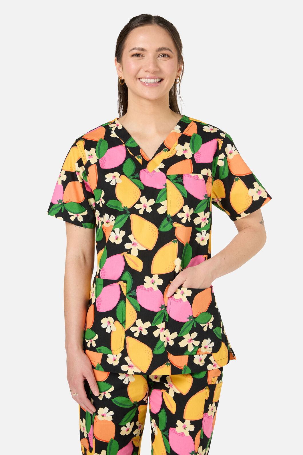Gorman - Lemons scrub set - black