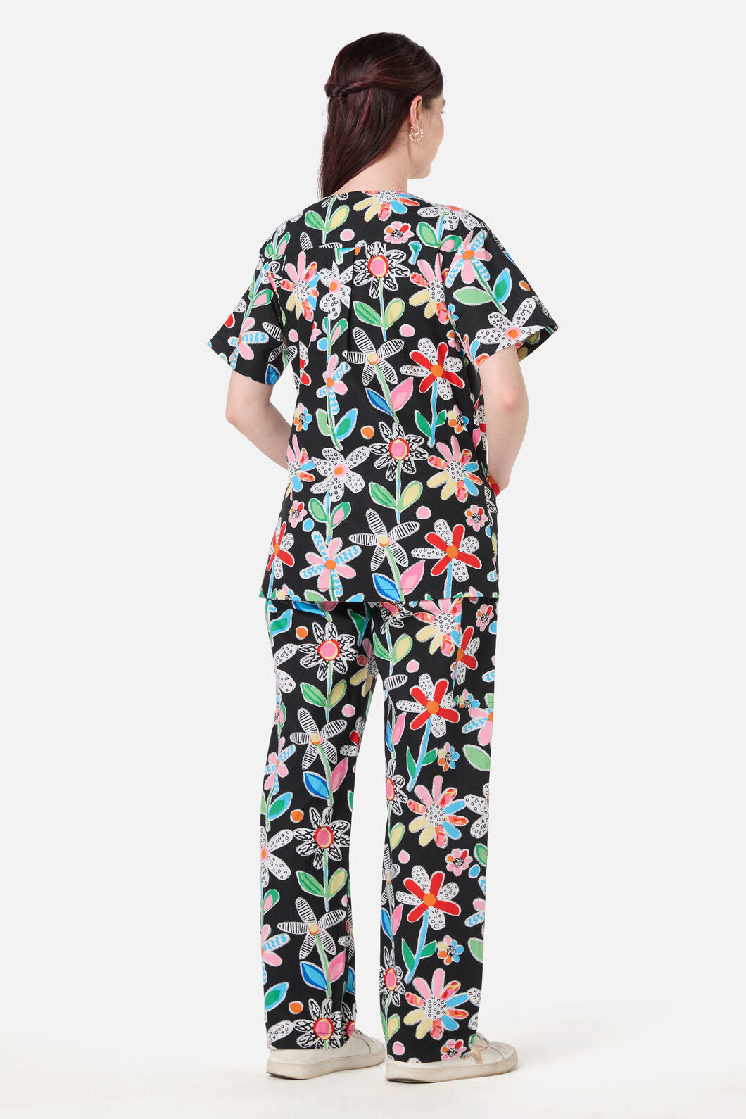 Gorman - Floral Play scrub set - black