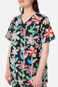 Gorman - Floral Play scrub set - black