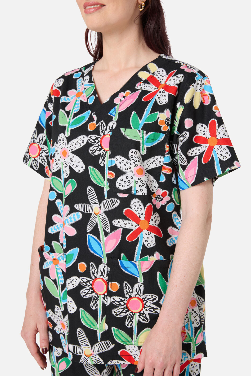 Gorman - Floral Play scrub set - black