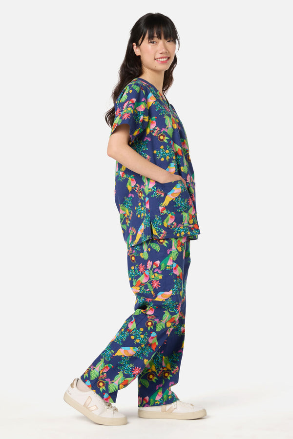 Gorman - Party Parrots scrub set - navy