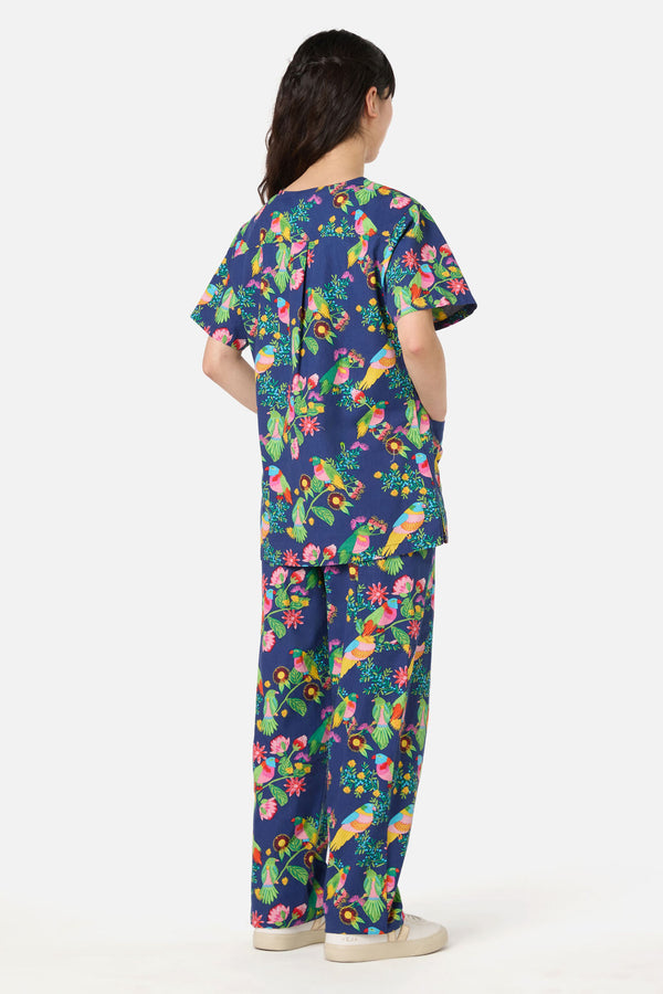 Gorman - Party Parrots scrub set - navy