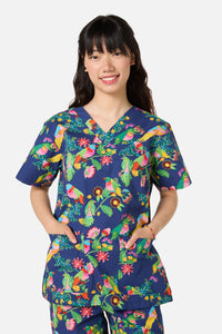 Gorman - Party Parrots scrub set - navy