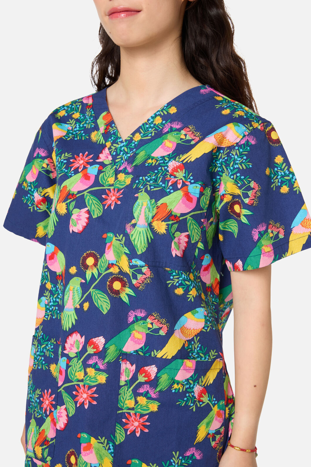 Gorman - Party Parrots scrub set - navy