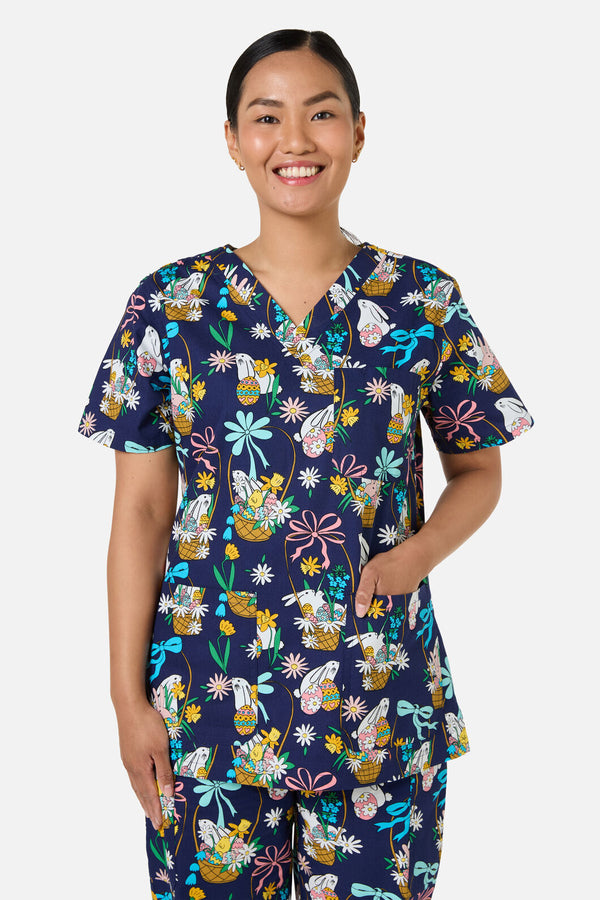 Gorman - Bunny Basket Scrub Set - navy