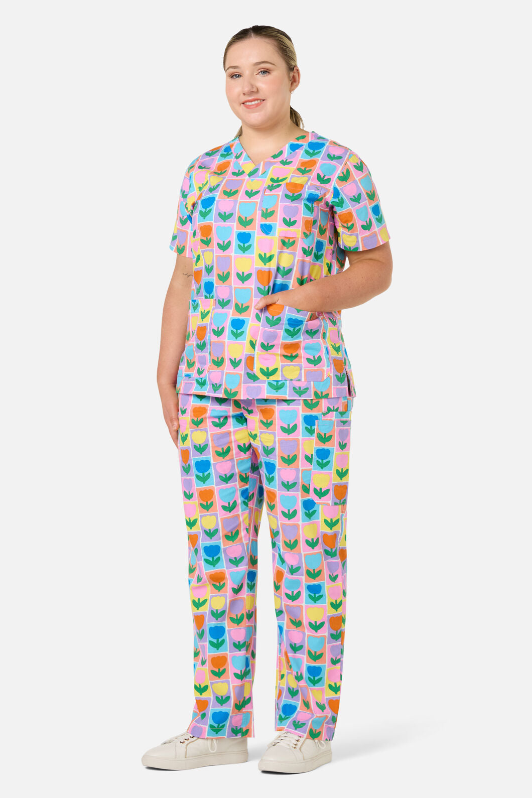 Gorman - Framed Tulip scrub set - multi