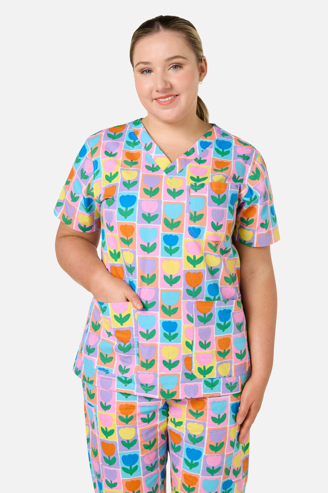 Gorman - Framed Tulip scrub set - multi