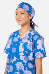 Gorman - Jumbo Flowers Scrub Hat - blue