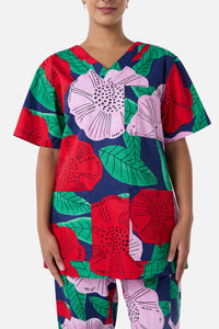 Gorman - Camellia Floral Scrub Set - navy
