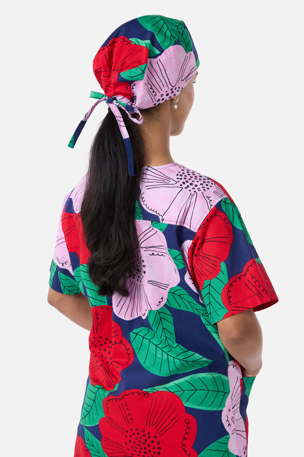 Gorman - Camellia Floral Scrub Hat - navy